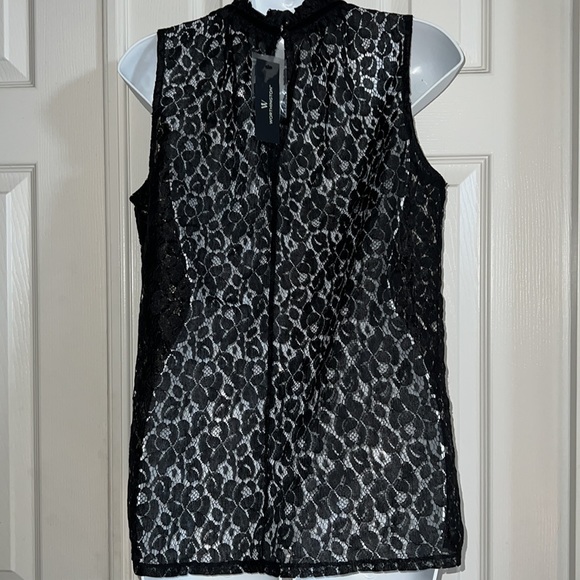 Black mock neck, lace sleeveless blouse. New with tags! 💕 - Picture 3 of 6